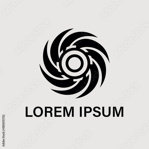 Dynamic spiral vortex logo design. Abstract rotation symbol.