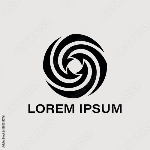 Dynamic spiral vortex logo design. Abstract rotation symbol.