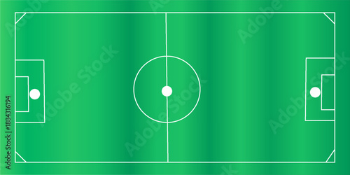 Football fields top view. Soccer grass fields with chalk lines. Green grass field background. Vector Football - Soccer Field. Scheme and marking of the football field, soccer field.