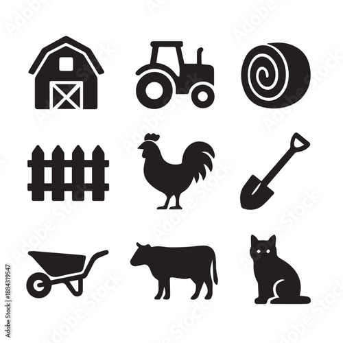 Farm Life Silhouettes Collection.eps