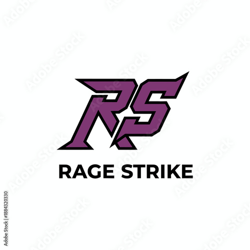 Dynamic RS monogram letter icon with sharp edges for esports team mascot or competitive gaming branding named Rage Strike logo