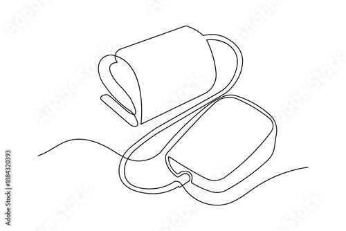 Medical blood pressure monitor icon single line art minimalist design isolated