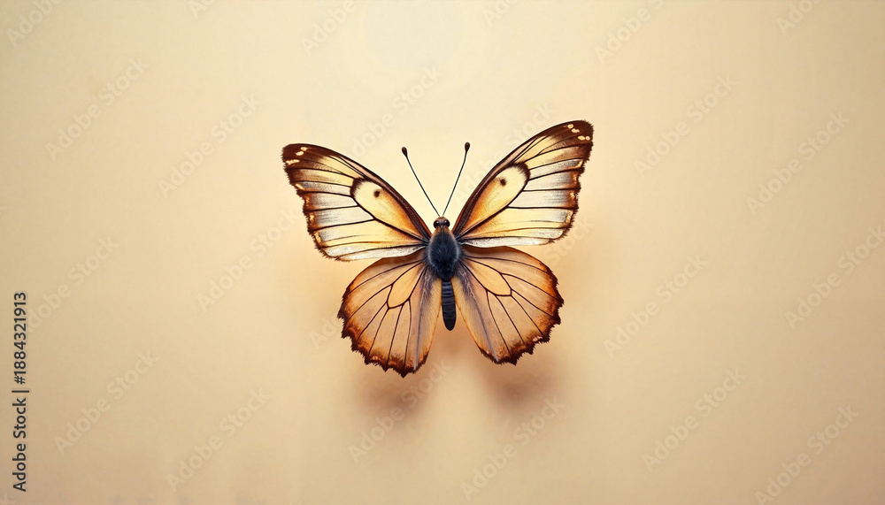 Obraz premium Detailed macro shot of a butterfly with elegant wings on a Soft background for nature lovers and art enthusiasts