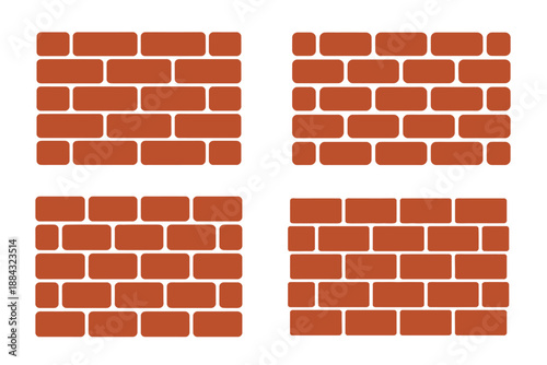 Red Brick Wall Patterns Illustrations