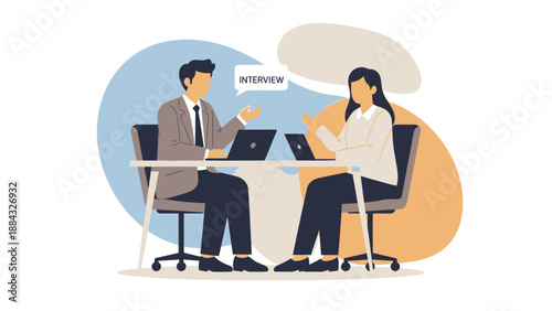 Job Interview Meeting: Two Professionals Discussing Career Opportunities