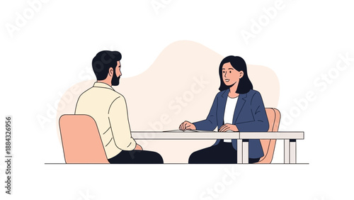 Job Interview Meeting with HR Manager and Candidate, Business Meeting
