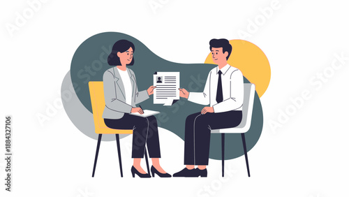 Job Interview, Employer Hiring Candidate, Resume Application, Business Meeting