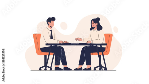 Job Interview Meeting: Candidate and Recruiter Discussing Career