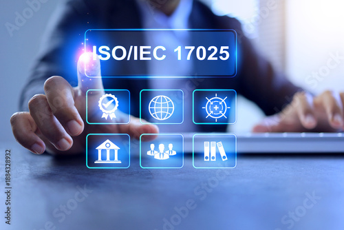 Quadro em tela Testing and calibration laboratory management system or ISO IEC 17025 concept wi