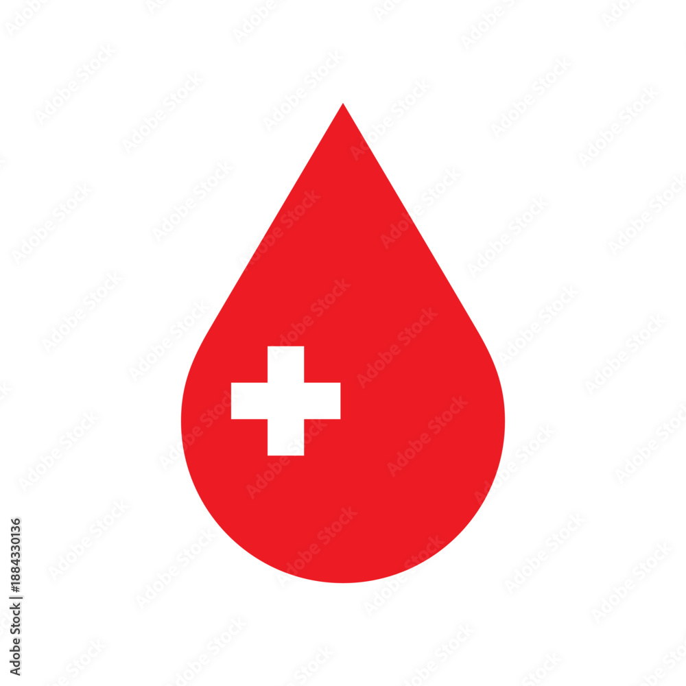 Fototapeta premium Blood donation icon. Blood drop - medical symbol