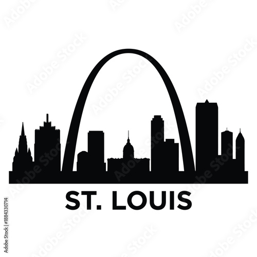 Silhouette of st louis skyline featuring the iconic gateway arch