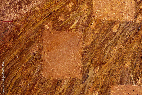 Stylized depiction of abstract detail old brown golden gold cracked for graphic design. Mosaic pattern. High contrast full screen background