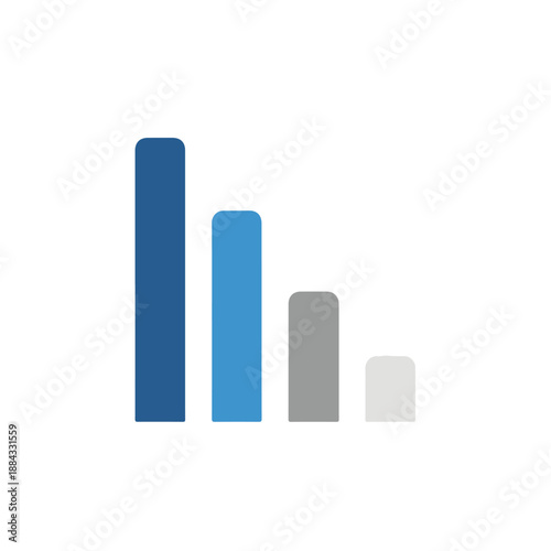 Bar Chart Bars in Gradient Blues