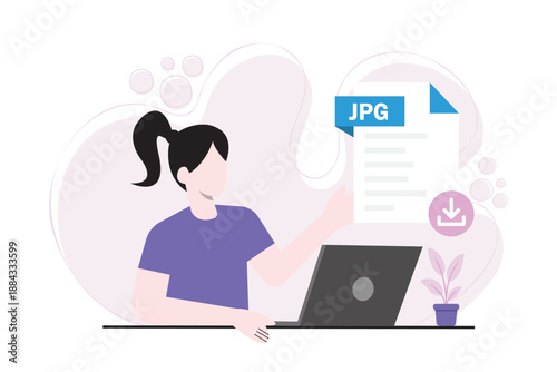 JPG Image Download Illustration Digital Media File Flat Vector Design