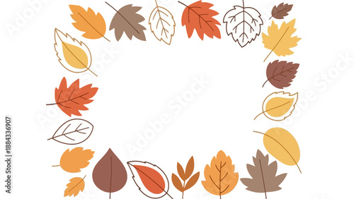 Autumn Leaves Frame A Colorful Border of Fall Foliage 1.