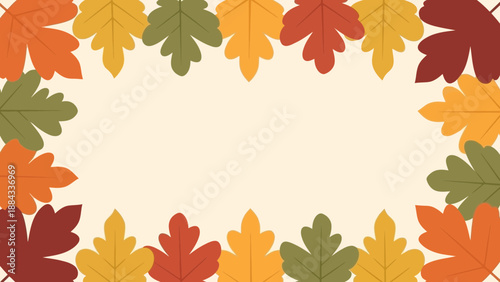Autumn Leaves Frame A Colorful Border of Fall Foliage.