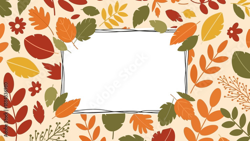 Autumn Leaves Frame A Colorful Display of Fall Foliage.