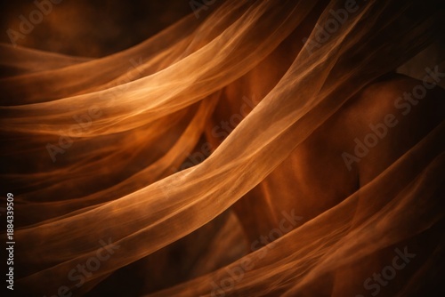 Abstract flowing fabric with soft folds and warm light creating a calm and atmospheric background
