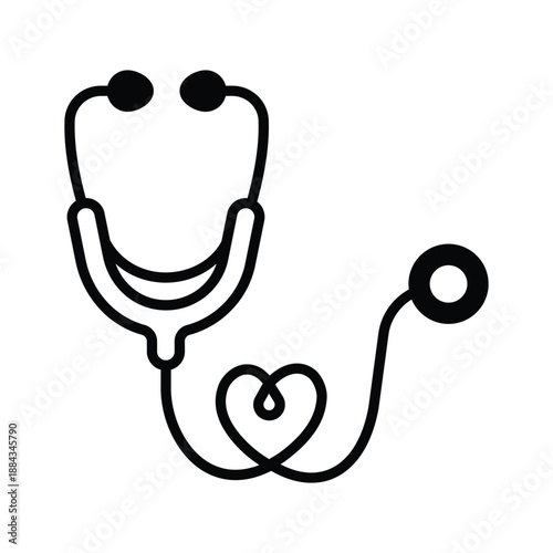 Medical stethoscope icon representing doctor examination and diagnosis tool