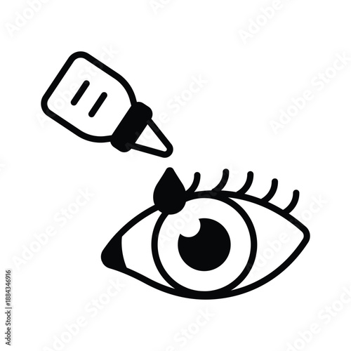 Easy to edit glyph icon of eye drops in modern style