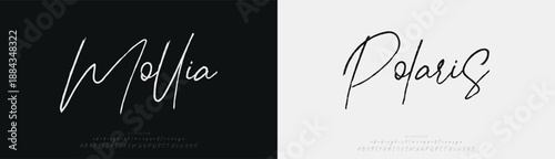 Mollia Polaris, Script minimal luxury font alphabet logo. Typography beauty fashion elegant minimalist serif italic fonts decorative wedding vintage retro logos. vector illustration
