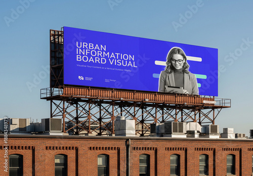 Advertising Stand Bulletin Billboard Mockup