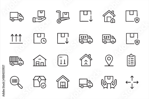 Shipping and transport symbols for retail delivery management systems