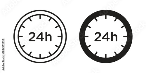 24 Hrs icon suitable vector symbol for graphic design, logo, web site, social media
