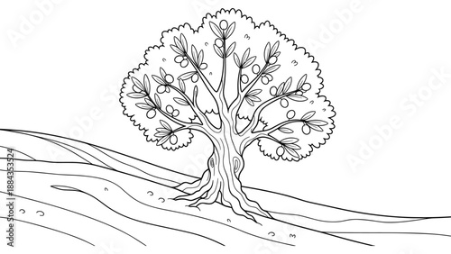 Cartoon Olive Tree Illustration