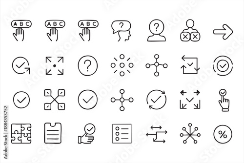 Decision Tree Outline Icons for Usability Testing, Interaction Analysis Software