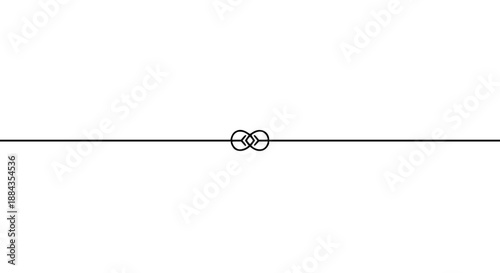 Silhouette of infinity symbol on a thin line against a white background representing eternity and limitless possibilities in a minimalist design