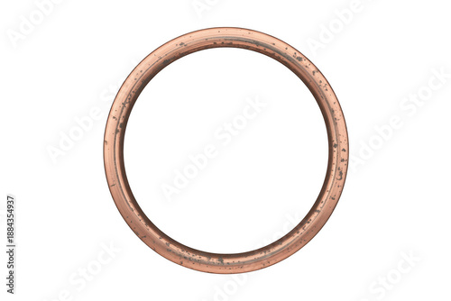 Copper Ring with Oxidized Surface metal jewelry isolated on a transparent background