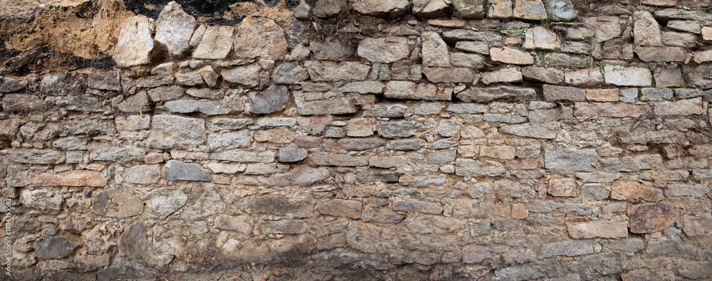 Fototapeta premium stary kamienny mur z kamienia granitu 
