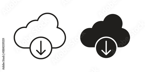 Download from Cloud icon suitable vector symbol for graphic design, logo, web site, social media