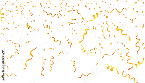 Shiny gold confetti border illustration for award certificates and diplomas