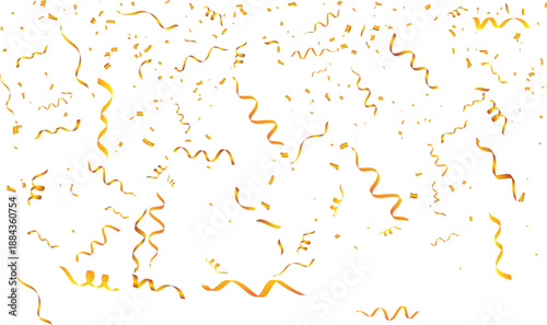 Chaos gold confetti explosion illustration for surprise reveal and gender reveal