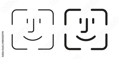 Face id icon suitable vector symbol for graphic design, logo, web site, social media