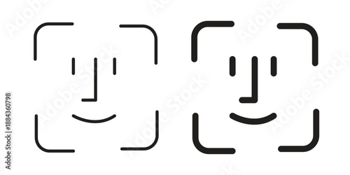 Face id icon suitable vector symbol for graphic design, logo, web site, social media