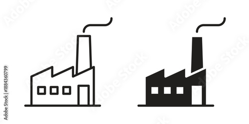 Factory icon suitable vector symbol for graphic design, logo, web site, social media