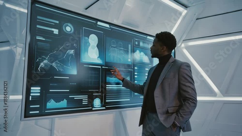 Hand Gestures Triggering Smooth UI Transitions with Subtle Reflections 4K