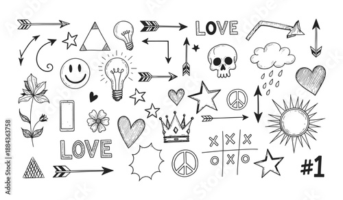 Hand Drawn Doodle Elements Collection a357fffff4cd3cab78f460ff878a2399dr illustration