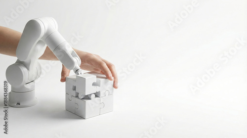 Collaborative robot arm and human hand building future