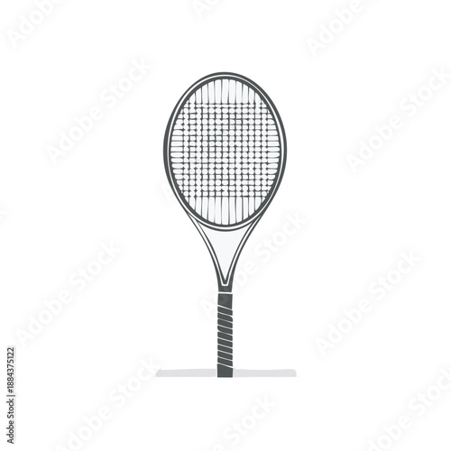 Tennis Racket Sketch: Detailed Illustration of Sports Equipment for Court Games and Competitive Play