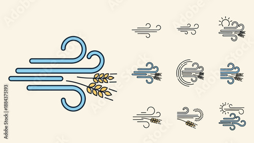 Weather forecast icons and symbols set.