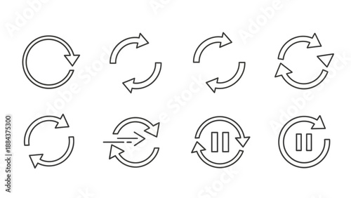 Black and white circular arrows.