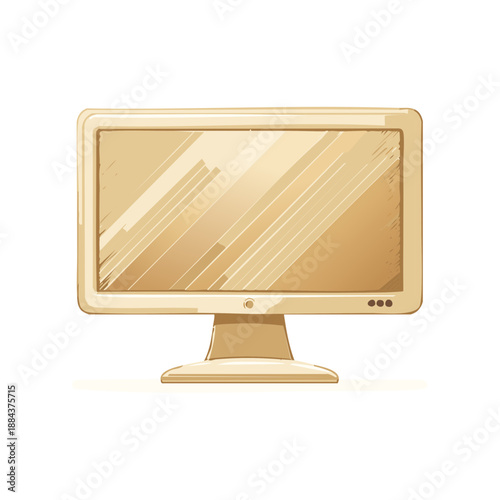 Vintage Computer Monitor Screen Technology Display Old Fashioned Device