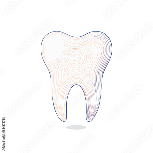 Abstract Tooth Dental Art Illustration Clean White Shape