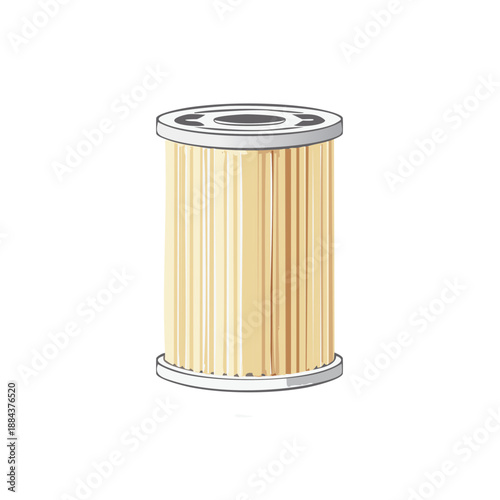 Cylindrical filter illustration highlighting automotive maintenance component for engines and vehicles