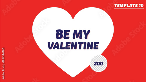 Heartfelt Valentine's Day Greeting Card with Love Message on Red Background from Template 10