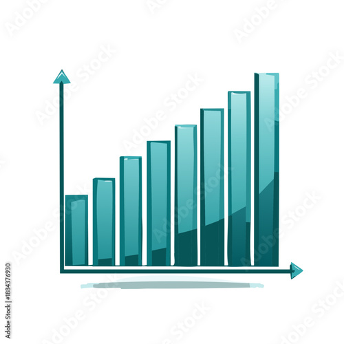 Dynamic Growth Chart Illustration Showing Progressive Success and Upward Trend